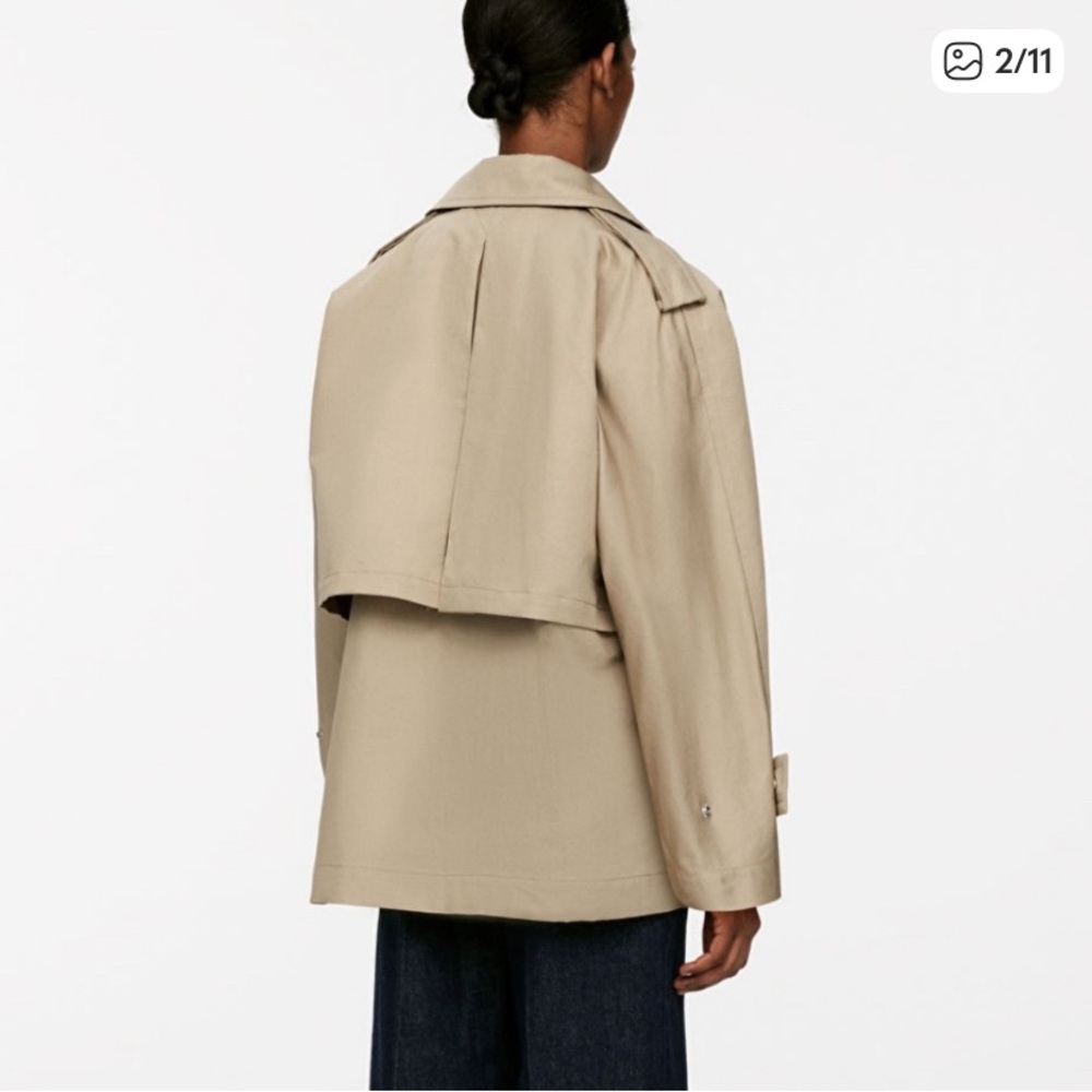 Arket Short Trench Coat Size M - Picture 3 of 9